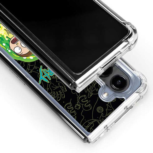 Adult Swim Rick and Morty Portal Travel Galaxy Z Fold5 5G Clear Case